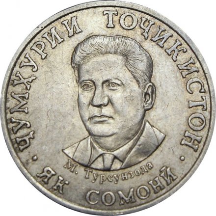 Таджикистан 1 сомони 2022 год