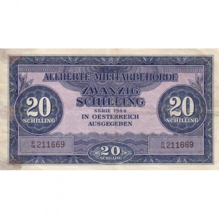 Австрия 20 шиллингов 1944 год (оккупация союзников) - VF