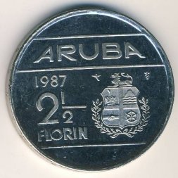 Аруба 2 1/2 флорина 1987 год