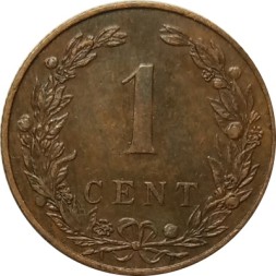 Монета Нидерланды 1 цент 1902 год