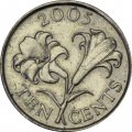Бермудские острова 10 центов 2005 год