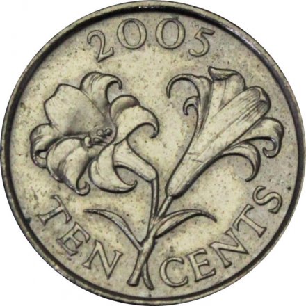 Бермудские острова 10 центов 2005 год