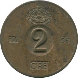 Швеция 2 эре 1956 год