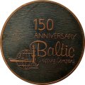 Медаль настольная &quot;150 лет судоходной компании &quot;Балтика&quot;, D-60 мм (в футляре)
