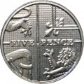 Великобритания 5 пенсов 2009 год BU
