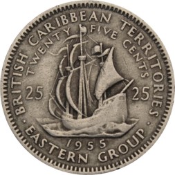 Восточные Карибы 25 центов 1955 год