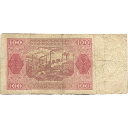 Польша 100 злотых 1948 год - VG
