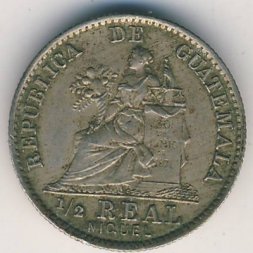 Гватемала 1/2 реала 1900 год