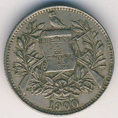 Гватемала 1/2 реала 1900 год