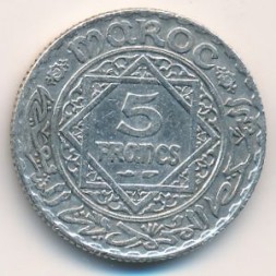Марокко 5 франков 1933 (1352) год