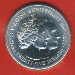 Каймановы острова 25 долларов 1972 год