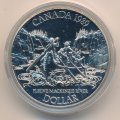Канада 1 доллар 1989 год - Сплав по реке Маккензи (BU)