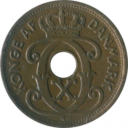 Дания 1 эре 1928 год - Король Кристиан X