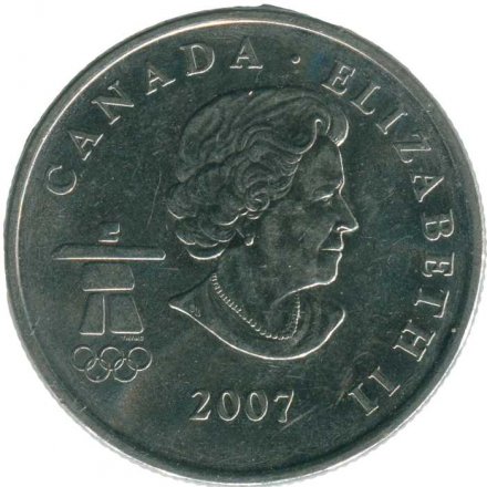 Канада 25 центов 2007 год - Горные лыжи