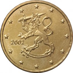 Финляндия 10 евроцентов 2002 год - Герб Финляндии