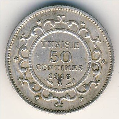 Тунис 50 сантимов 1916 год