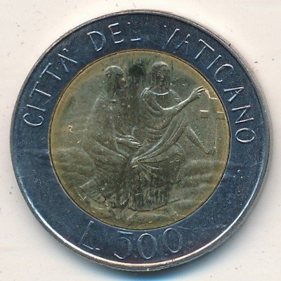 Ватикан 500 лир 1986 год