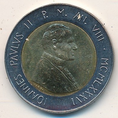 Ватикан 500 лир 1986 год