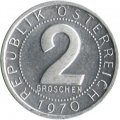 Австрия 2 гроша 1970 год
