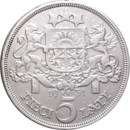 Латвия 5 лат 1931 год