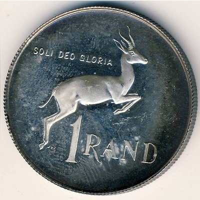 ЮАР 1 рэнд 1968 год - Йохан Антонисзон ван Рибек (SOUTH AFRICA)