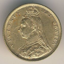 Великобритания 1/2 соверена 1892 год