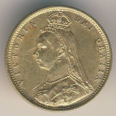 Великобритания 1/2 соверена 1892 год