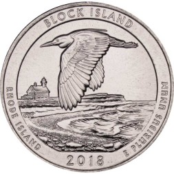 США 25 центов 2018 год - Национальное убежище дикой природы острова Блок (D)