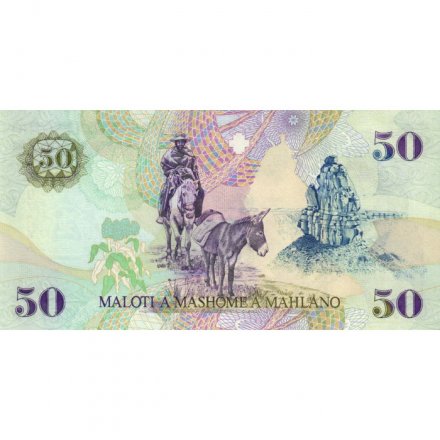Лесото 50 малоти 2001 год - Король Лесото Мошвешве I UNC