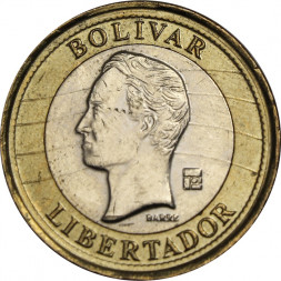Венесуэла 1 боливар 2009 год - Симон Боливар