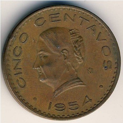 Мексика 5 сентаво 1954 год