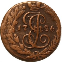 Полушка 1786 год ЕМ Екатерина II (1762 - 1796) - XF