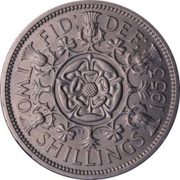 Великобритания 2 шиллинга (1 флорин) 1953 год