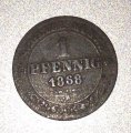 Саксония 1 пфенниг 1868 год