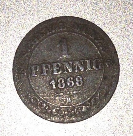 Саксония 1 пфенниг 1868 год
