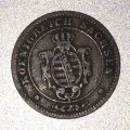Саксония 1 пфенниг 1868 год