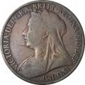 Великобритания 1 пенни 1897 год (бронза, коричневый цвет) - Королева Виктория