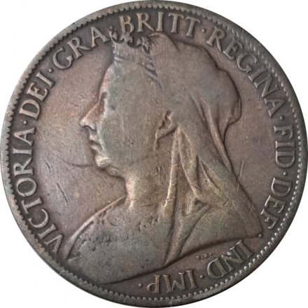Великобритания 1 пенни 1897 год (бронза, коричневый цвет) - Королева Виктория