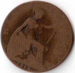Великобритания 1/2 пенни 1918 год