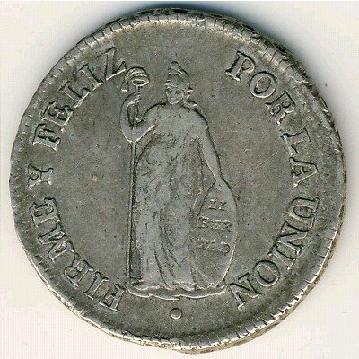 Перу 2 реала 1828 год