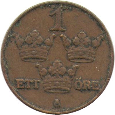 Швеция 1 эре 1915 год - Король Густав V
