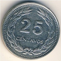 Сальвадор 25 сентаво 1975 год