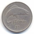 Ирландия 1 флорин (2 шиллинга) 1951 год - Атлантический лосось