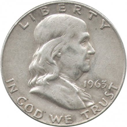 США 1/2 доллара 1963 год - Ben Franklin Half Dollar (D)