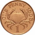 Гернси 1 пенни 1998 год - Краб 
