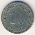 Германия 10 пфеннигов 1876 год (G)