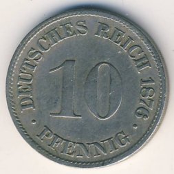 Германия 10 пфеннигов 1876 год (G)