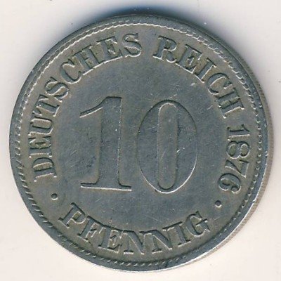 Германия 10 пфеннигов 1876 год (G)