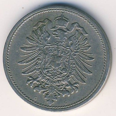 Германия 10 пфеннигов 1876 год (G)