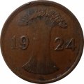 Веймарская республика 1 рейхспфенниг 1924 год (A)